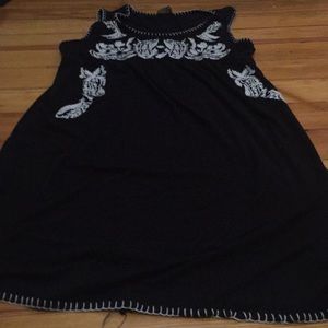 Black with white floral design